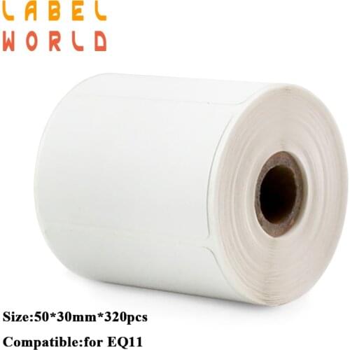 Thermal paper 320pieces compatible for EQ11 printer 50mm * 30mm white Thermal Label Roll TypeableTape Sticker Mini Thermal