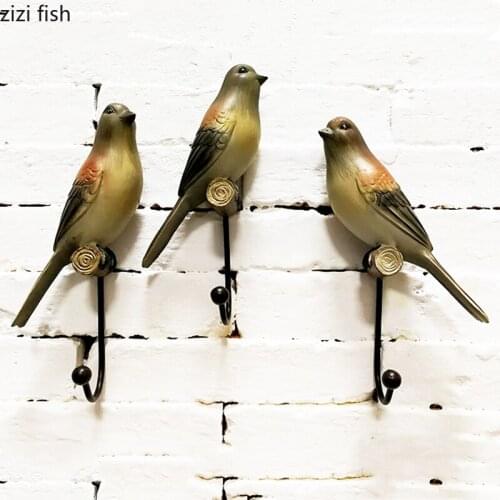 Home Decoration Resin Hook Wall Hanging Decorative Bird Hook Three-piece Suit Wall Decoration Ornaments Crafts Animal Hooks