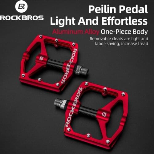 ROCKBROS Bike Pedal Aluminum Alloy Non-slip High Strength Carbon Fiber Seal Bearing Widened Dustproof Pedal Bicycle Accessories
