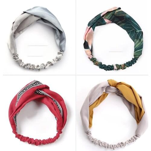 2021 New Fashion Girls Summer Headband Ladies Bohemian Cross Headband Bandage Headband Hair Accessories