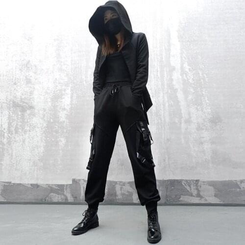 2021 Spring Jogging Pants Women Casual Baggy Pant Black Long Pantalon Lady Elastic Waist Harem Pants Plus Size Fit Trouser XC464