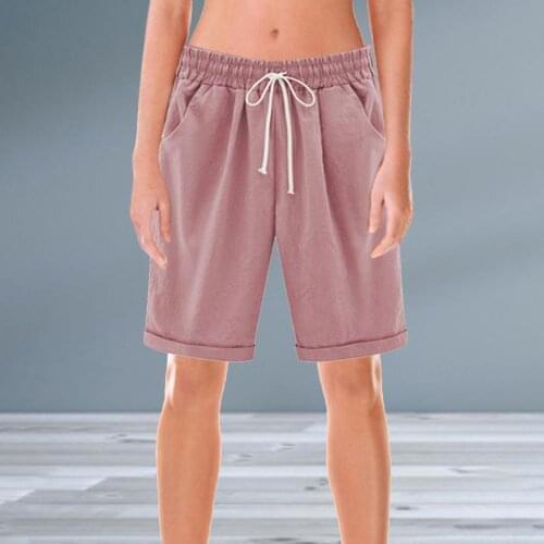 Womens Pants Plus Size Ladies High Waist Solid Color Trousers Casual Loose Shorts Sports Street Pants Breathable