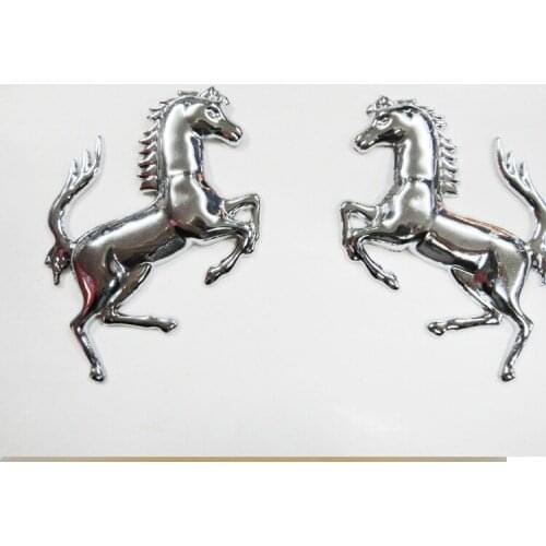 1pair quality Metal car side/trunk Running Horse badge emblem 78x50mm color silver/Gold for Italy cars Fe** and other makers