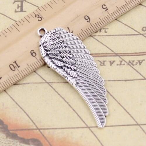 10pcs Charms Angel Wings 55x19mm Tibetan Silver Color Pendants Antique Jewelry Making DIY Handmade Craft Pendant