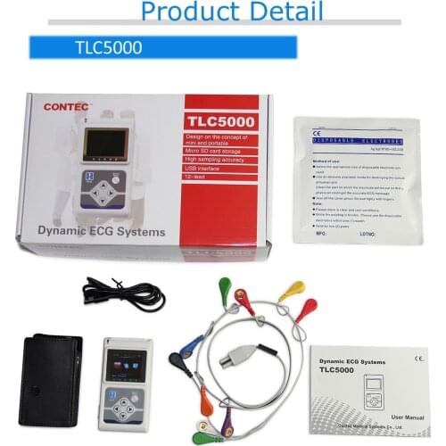 12 Channels TLC5000 Hand-held Dynamic ECG/EKG Holter Monitoring Recorder System 24h holter / analyzer,pc software,USB ECG Holter