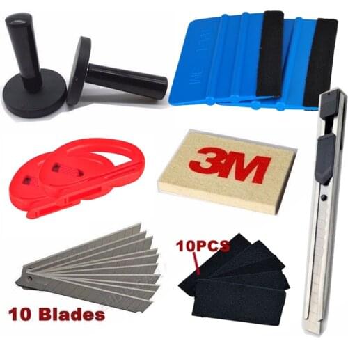 9 in1 Car Wrap Application Tool 3M Blue Felt Edge Decals Sticker Vinyl Squeegee