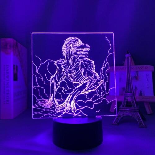 Anime 3d Light Attack on Titan 4 Table Lamp for Bedroom Decor Birthday Gift Manga Attack on Titan LED Night Light Lamp