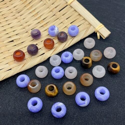 Natural Stone Beads Round Colorful Tigers Eye Amethyst Agate Loose Beads for DIY Necklace Bracelet Making Supplies 5 Mm Hole