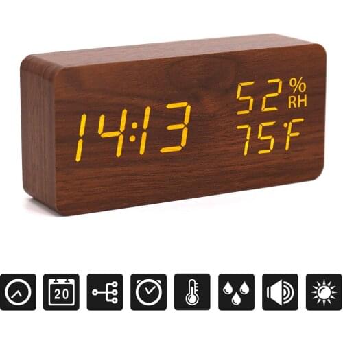 Modern LED Alarm Clock,Despertador Temperature Humidity Electronic Desktop Digital Table Clocks
