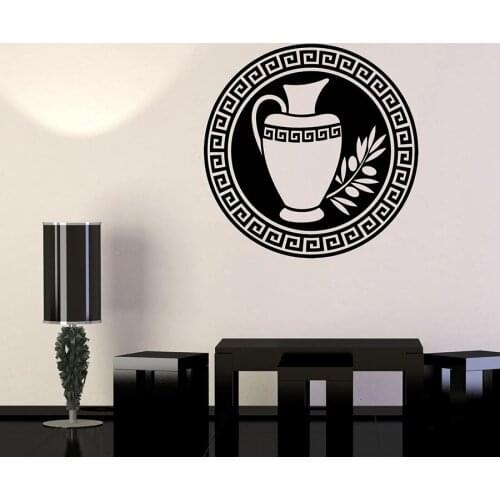 Decorative Pot Olive Branch Vinyl Window Sticker Art Ancient Greek Wall Stickers Home Decor Living Room Bedroom Art Mural