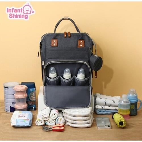 Infant Shining Baby Diaper Bags Stroller Pocket Mother Large Capacity Travel Nappy Backpacks Nursing Lightweight Waterproof Bag