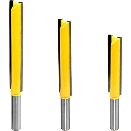 8mm Shank 50/63/76mm Long Straight Router Bit 1/2" Milling Cutting Diameter Edge Woodworking Trimming Cutter Knife