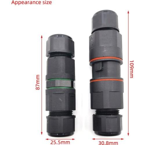 IP68 Waterproof Connector 3 pin IP68 6.5-12mm 250V&16A Sealed Retardant Junction Box Cable Connector for Outdoor LED Light