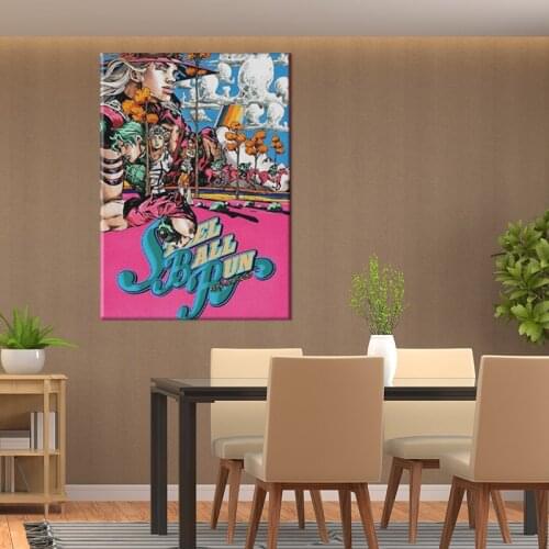 JOJO Steel Ball Run SBR Anime Wall Art Framed Wooden Canvas Decoration poster prints for living room Home Frame decor Painting