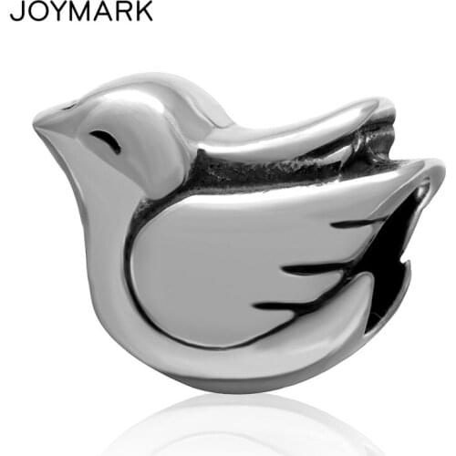 JOYMARK Little Pigeon 925 Sterling Silver Bead Charm Solid Silver Beads DIY European Jewelry Accessories SAPB3109
