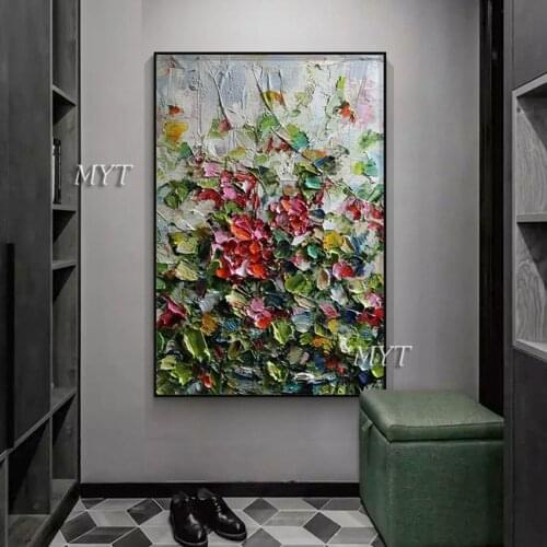 Handmade Paintings Wall Art Oil Paintings Colors Abstract Picture Home Decor Canvas Flowers For Living Room Modern No Frame