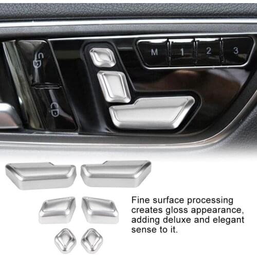 Car Seat Adjust Button Switch Cover Door Unlock Switch Button Trim Cover Stickers for Benz C E Class GLK GLE ML GL CLS