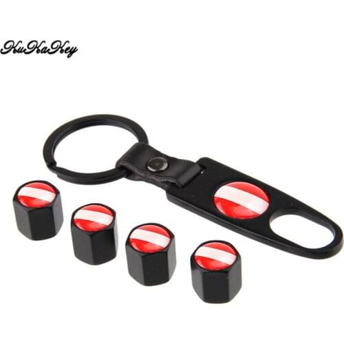 Car Tire Wheel Valve Caps With Key Ring Keychain Tyre Valve Dust Caps For Hyundai Galloper Creta I10 I20 I30 I40 Kona Accent
