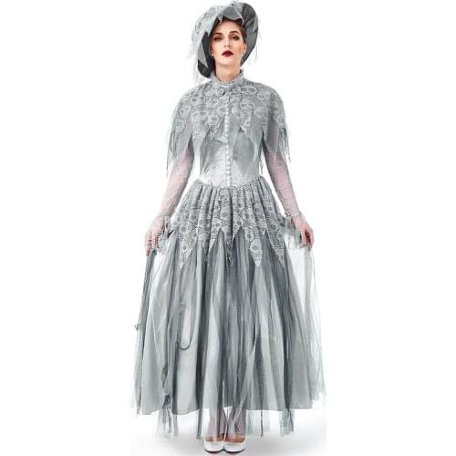 British Style Spanish Lolita Skeleton Ghost Bride Dress Halloween Cosplay Cosplay Costume