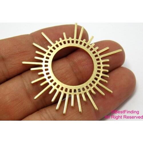 10pcs Brass pendant 45x42mm Raw brass Sunshine pendant R473
