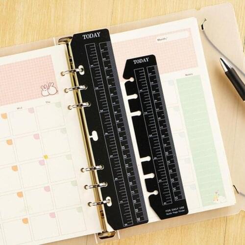 1pc Notebook Page Pvc Loose-leaf Separator Page Ruler 6holes Different A5/a6/a7 Size Multi-function Bookmark W7U8
