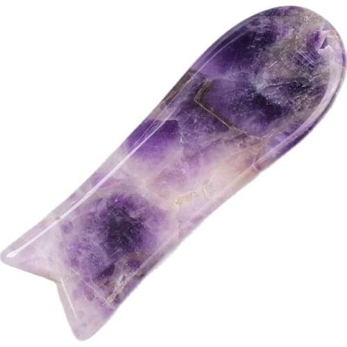 Massage Tool China Traditional Stone Facial Gua Sha Natural Amethyst Tools SPA Acupuncture Scraping Healing Gemstone Health Care
