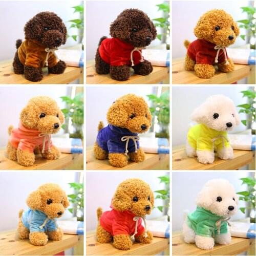 New cute soft Cotton Simulation Teddy dog wearing sweater lovely toy 20cm lifelike favorite Obedient doll birthday gift for kid