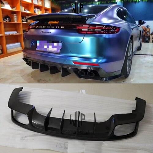 Newest 971 High Quality Carbon Fiber Rear lip Back Bumper Spoiler Diffuser For Porsche Panamera 971 Car Styling 2017