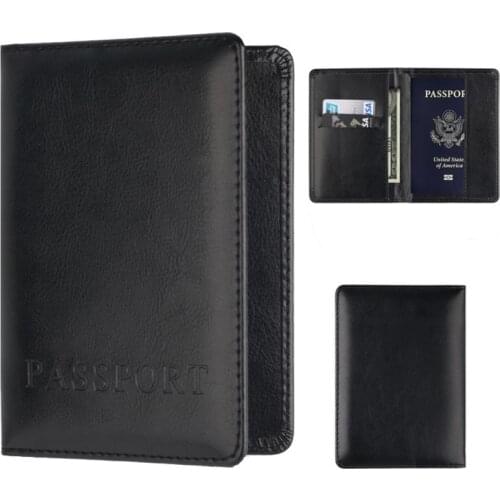 Unisex Passport Covers PU Leather Wallet Travel Accessories ID Bank Credit Card Holder Men Women Documents Passport Holder