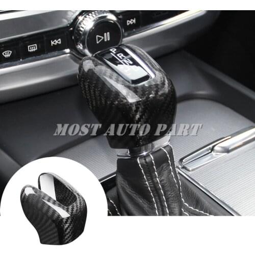 Carbon Fiber Console Gear Shift Knob Cover Trim For Volvo S90 V90 XC90 2016-2020 1pcs