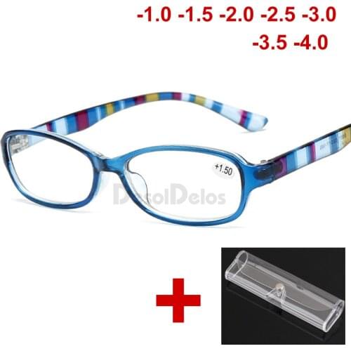 Rectangle Reading Glasses Brand Men Women Stripe Legs Eyewears Readers Presbyopic 1.0 1.5 2.0 2.5 3.0 3.5 4.0 Diopter with case