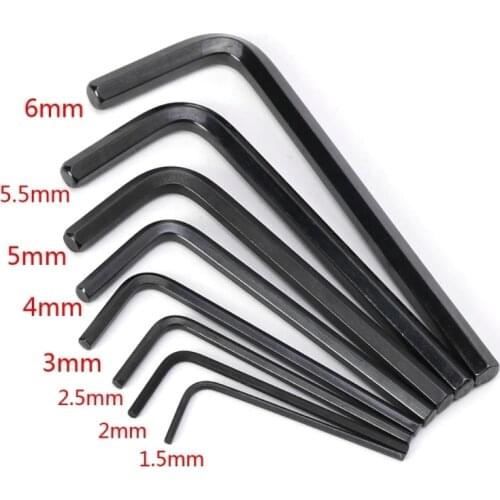 Realmote 8pcs 1.5mm -6mm Allen Key Hexagon Wrench Tools Set Matte End Spanner Screwdriver Kit