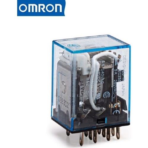 OMRON MY General-purpose Relays with operation indicator MY4N-J old model 14-pin 4PDT 6V-110V DC/ 12V-220V AC 50HZ/60HZ