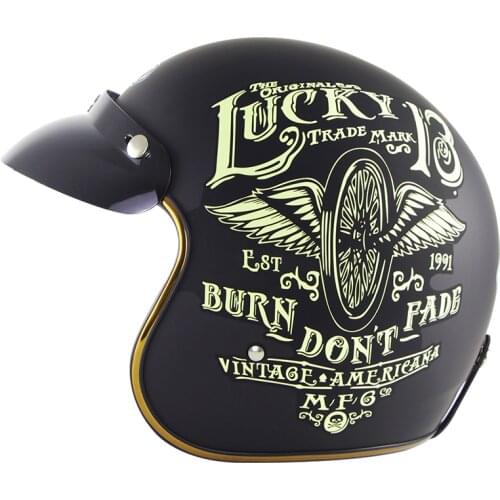 Motorcycle Retro Helmet 3/4 Open Face Vintage Helmet Motorbike Riding Helmet Classic Men Summer Half Helmet Men Personality 512