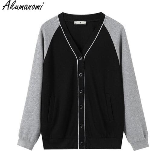 Plus Size vintage Women Clothing Sweaters and Jumpers v-neck long sleeve autumn spring oversized Cardigan korean french crop top