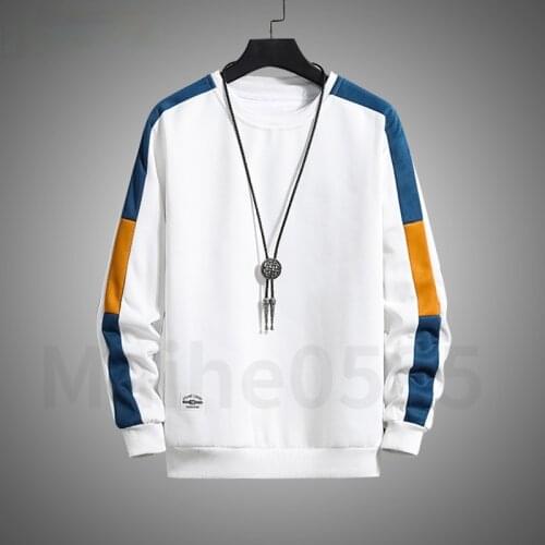Thin Patchwork Sweatshirt for Men Harajuku Hoodie Hip Hop Mens Hoody Tops 2021 Spring Autumn Long Sleeve Jumpers Men Sweatshirt