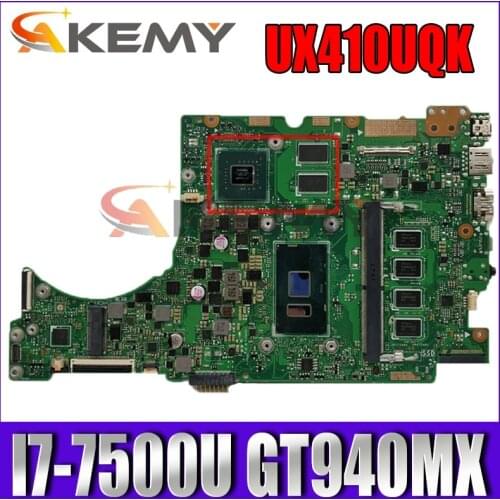 UX310UV Laptop motherboard for ASUS UX410UQK (14 inch) UX410U UX310U original mainboard 4GB-RAM I7-7500U GT940MX-2GB