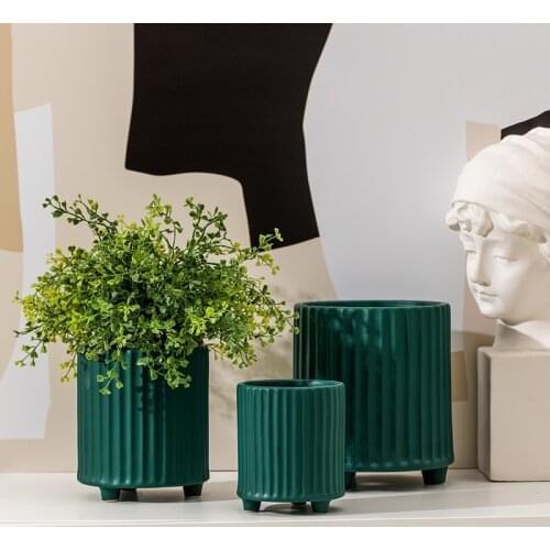 Pot Rack Hydroponic Tower Macetas Colgantes Creative Personality Stripes Foot Florets Ceramic Plants Holes In Flowers