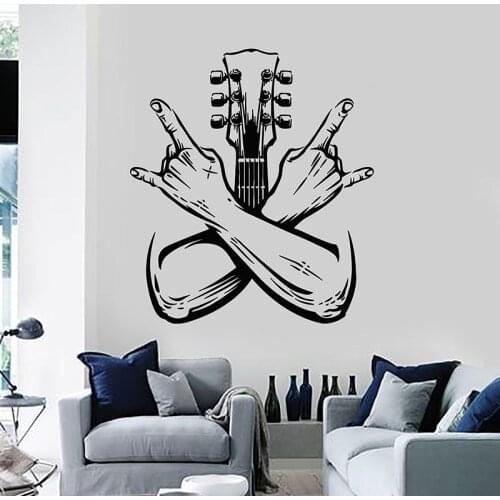 Guitarist Band Music Guitar Musical Instrument vinyl wall stickers decal home decor bedroom art mural gift