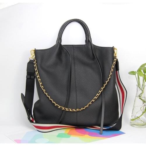 Large-Capacity Handbag Ladies Tote Shopping Bag Fashion New First Layer Cowhide Leather Multi-Compartment High-Quality Sense