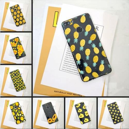 Back Cover For Huawei Y3 Y5 Y6 Y7 2017 II Pro Yellow Pineapple Soft Silicone Case For Huawei Y5 Y7 Prime 2018 Y9 2019 Phone Case