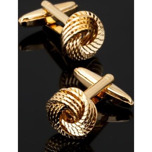 Free shipping, new gold twist Cufflinks fashion mens shirt Cufflinks senior designer exclusive design brand button gift