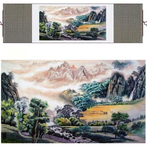 Landscape art painting Mountain and River art painting mountains paintingPrinted painting