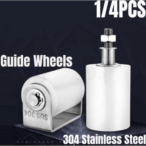1/4PCS 304 Stainless Steel Multi-Size Slide Gate Guide Roller Nylon Rollers Wheels with Bearing For Electric Door Sliding Gate