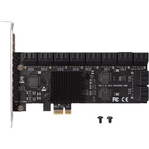 New SA3112J PCIE Adapter 20 Port PCI-Express X1 to SATA 3.0 Controller Expansion Card 6Gbps High Speed for Desktop PC