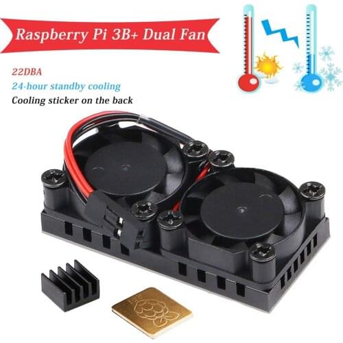 Aokin For Raspberry Pi 4 Model B Dual Fan with Heat Sink Ultimate Double Cooling Fans Cooler Optional For Raspberry Pi 3/3B+/4B