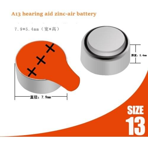 60 PCS Hearing Aid Batteries A13 13A ZA13 13 PR48