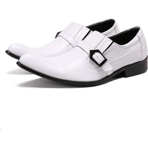 2020 white men leather shoes Banquet Party men handmade Oxfords Plus size male dress Shoe Grooms Wedding Brogues