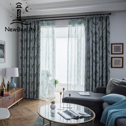 Free Shipping Elegant Curtains for Living Room European-Style Black Silk Shading Printing Curtain Window Bedroom Simple Modern