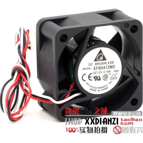 Free shipping Wholesale Delta EFB0412MD R00 40x20mm 40mm DC 12V 0.1A 3Wire server inverter Cooling Fan